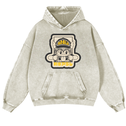 Arale Vintage Washed Thick Cotton Hoodie
