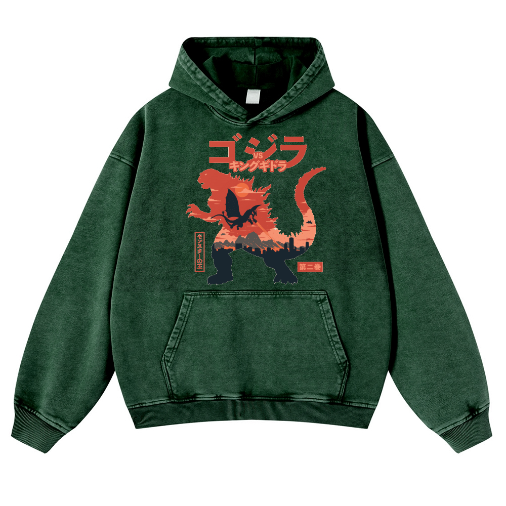 Kaiju Vintage Washed Thick Cotton Hoodie