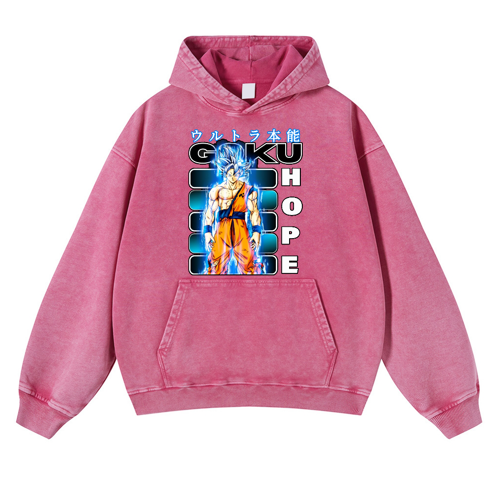 DB Son Goku Vintage Washed Thick Cotton Hoodie