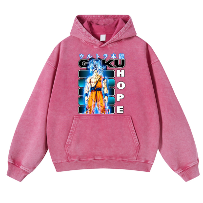 DB Son Goku Vintage Washed Thick Cotton Hoodie