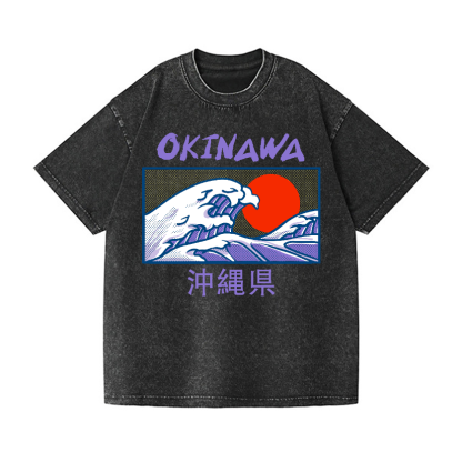 Okinawa Katsushika Hokusai Vintage Wash Japanese Design T-Shirt
