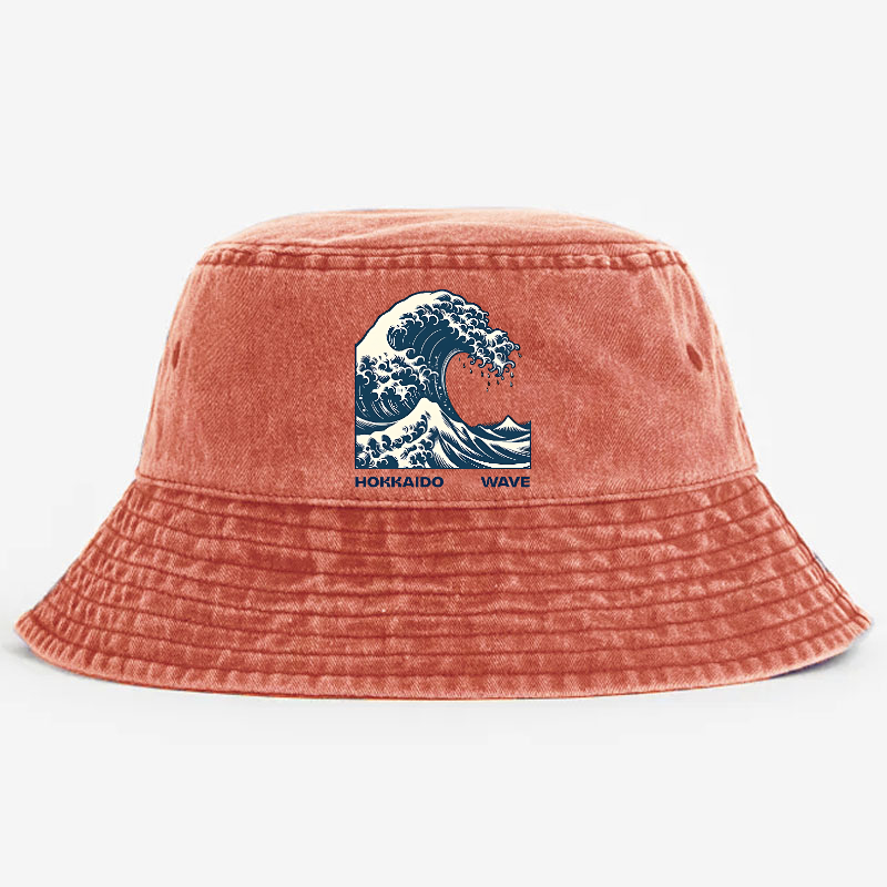 Katsushika Hokusai Wave Vintage 100% Cotton Bucket Hat