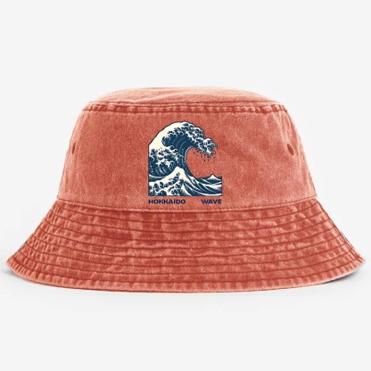 Katsushika Hokusai Wave Vintage 100% Cotton Bucket Hat