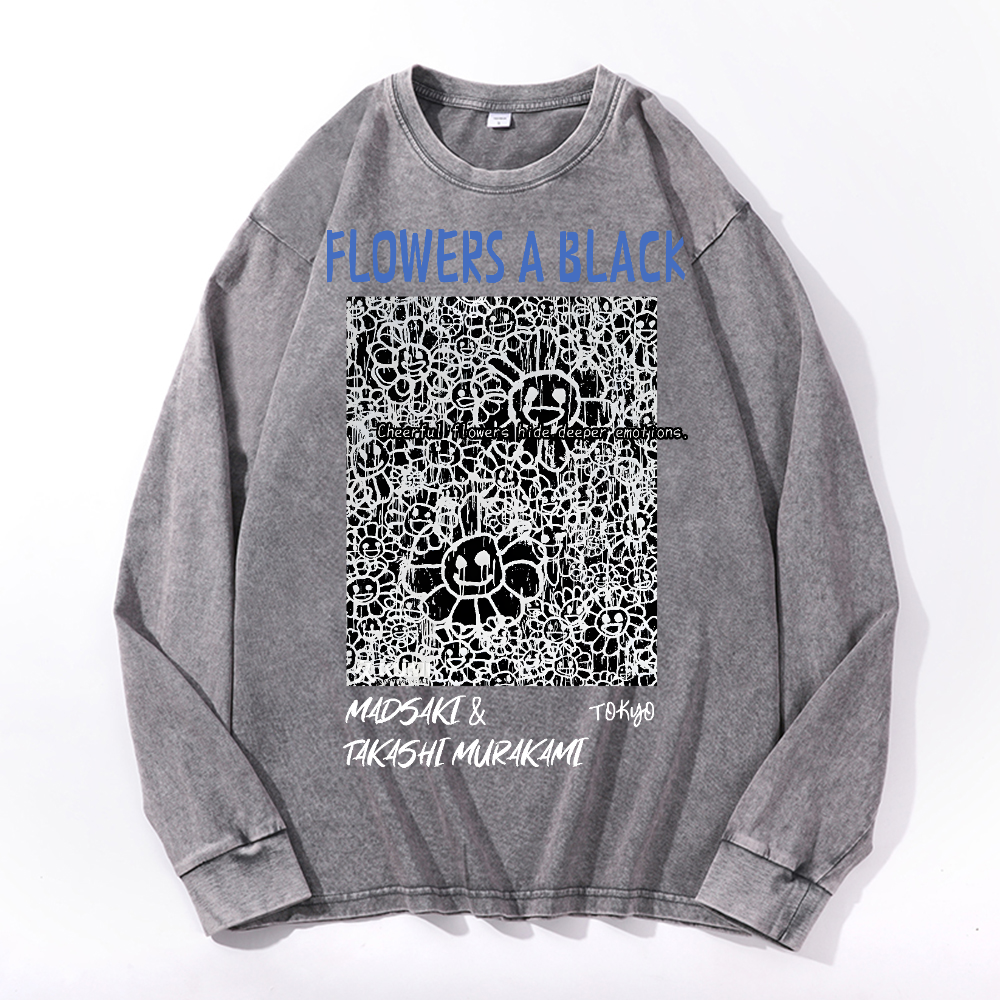 Madsaki Sunflower TM Vintage Cotton Wash Crewneck Sweatshirt