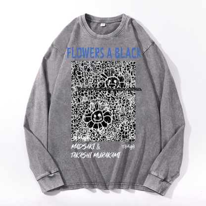 Madsaki Sunflower TM Vintage Cotton Wash Crewneck Sweatshirt