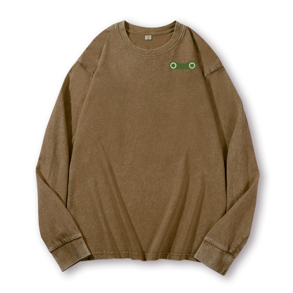Matsumoto Hoji Frog Vintage Washed Cotton Back Art Long-sleeve T-shirt