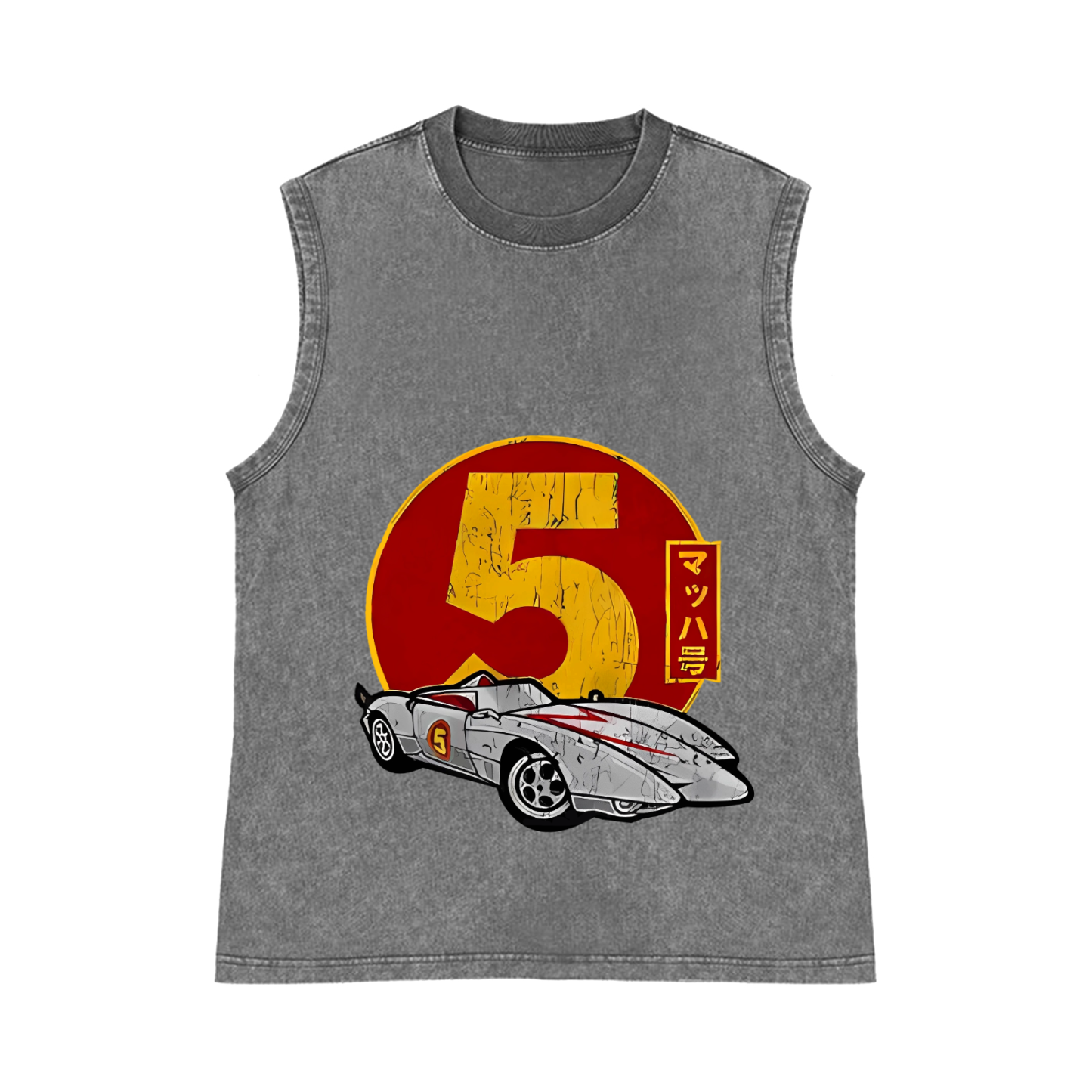 Speed Racer Pure Cotton Wash-Dyed Sleeveless Tank Top