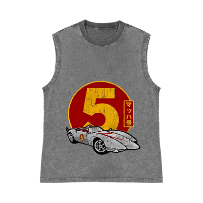 Speed Racer Pure Cotton Wash-Dyed Sleeveless Tank Top