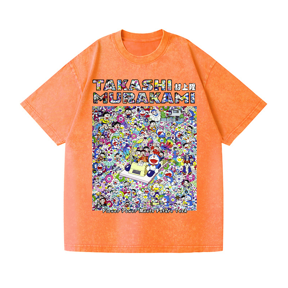 Doraemon TM Vintage Wash Japanese Design T-Shirt