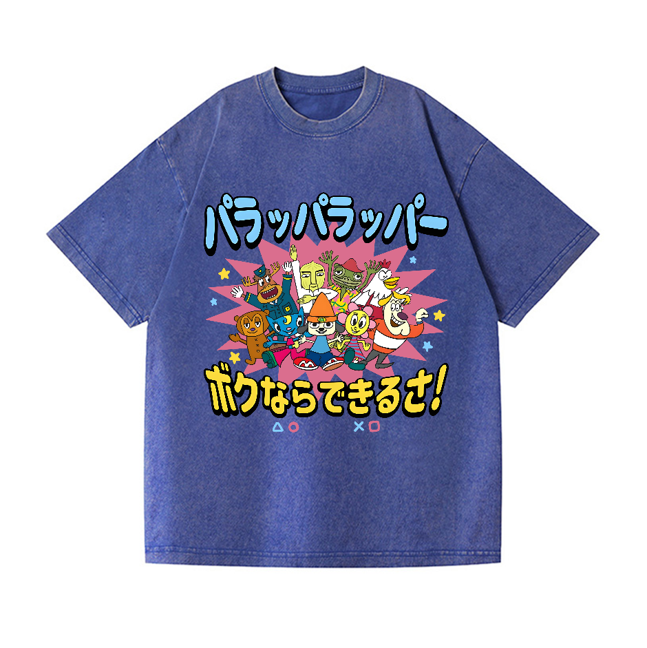 PaRappa the Rapper Vintage Wash Japanese Design T-Shirt