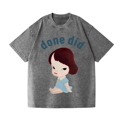 Yoshitomo Nara Vintage Wash Japanese Design T-Shirt