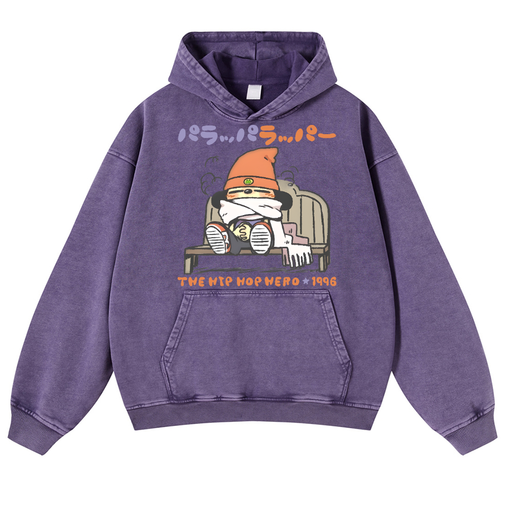 PaRappa the Rapper Vintage Washed Thick Cotton Hoodie