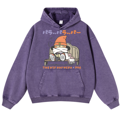 PaRappa the Rapper Vintage Washed Thick Cotton Hoodie