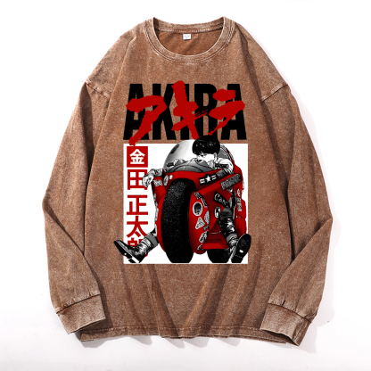 Akira Vintage Cotton Wash Crewneck Sweatshirt