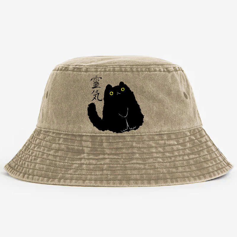 Lucky Cat Art Vintage 100% Cotton Bucket Hat