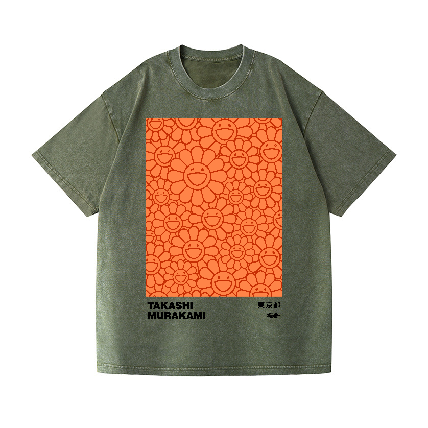 Flower TM Vintage Wash Japanese Design T-Shirt
