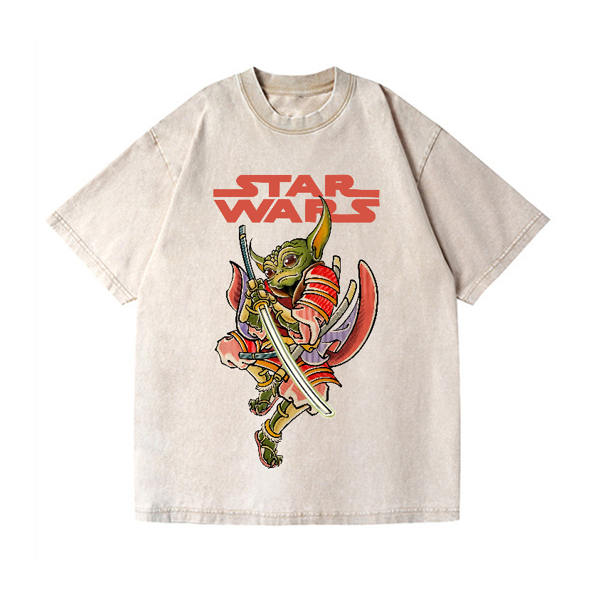 Star Wars Yoda Vintage Wash Japanese Design T-Shirt