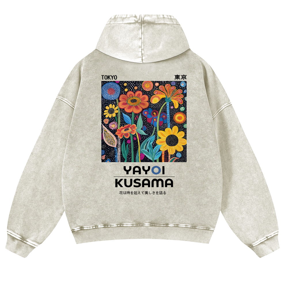 Yayoi Kusama Vintage Washed Cotton Back Art Hoodie