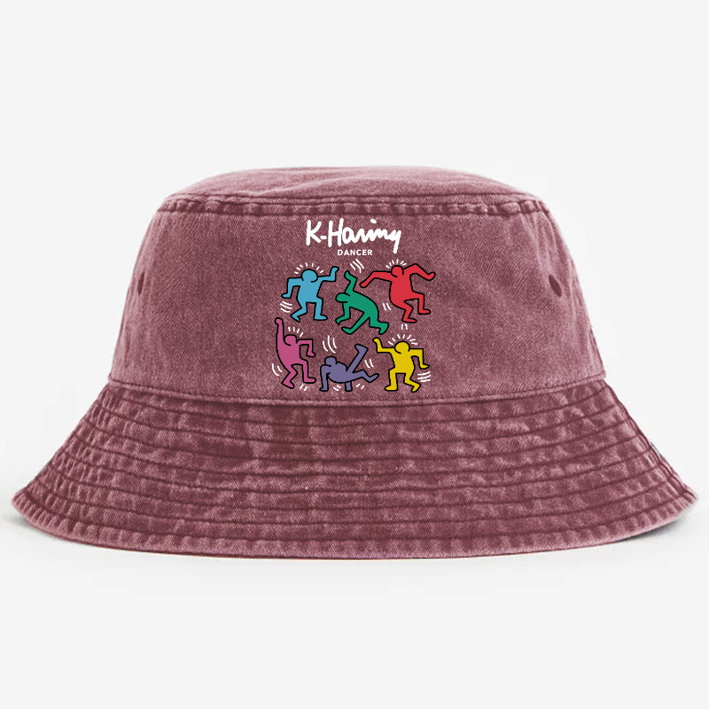 Keith Haring Dancer Vintage 100% Cotton Bucket Hat