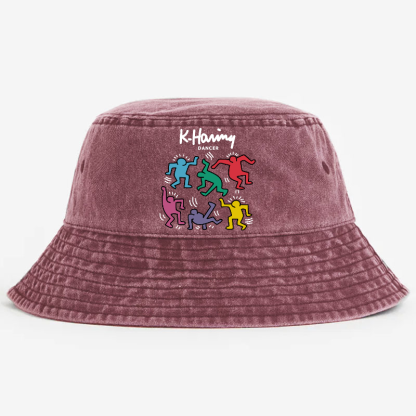 Keith Haring Dancer Vintage 100% Cotton Bucket Hat