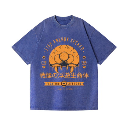 Life Energy Seeker Vintage Wash Japanese Design T-Shirt