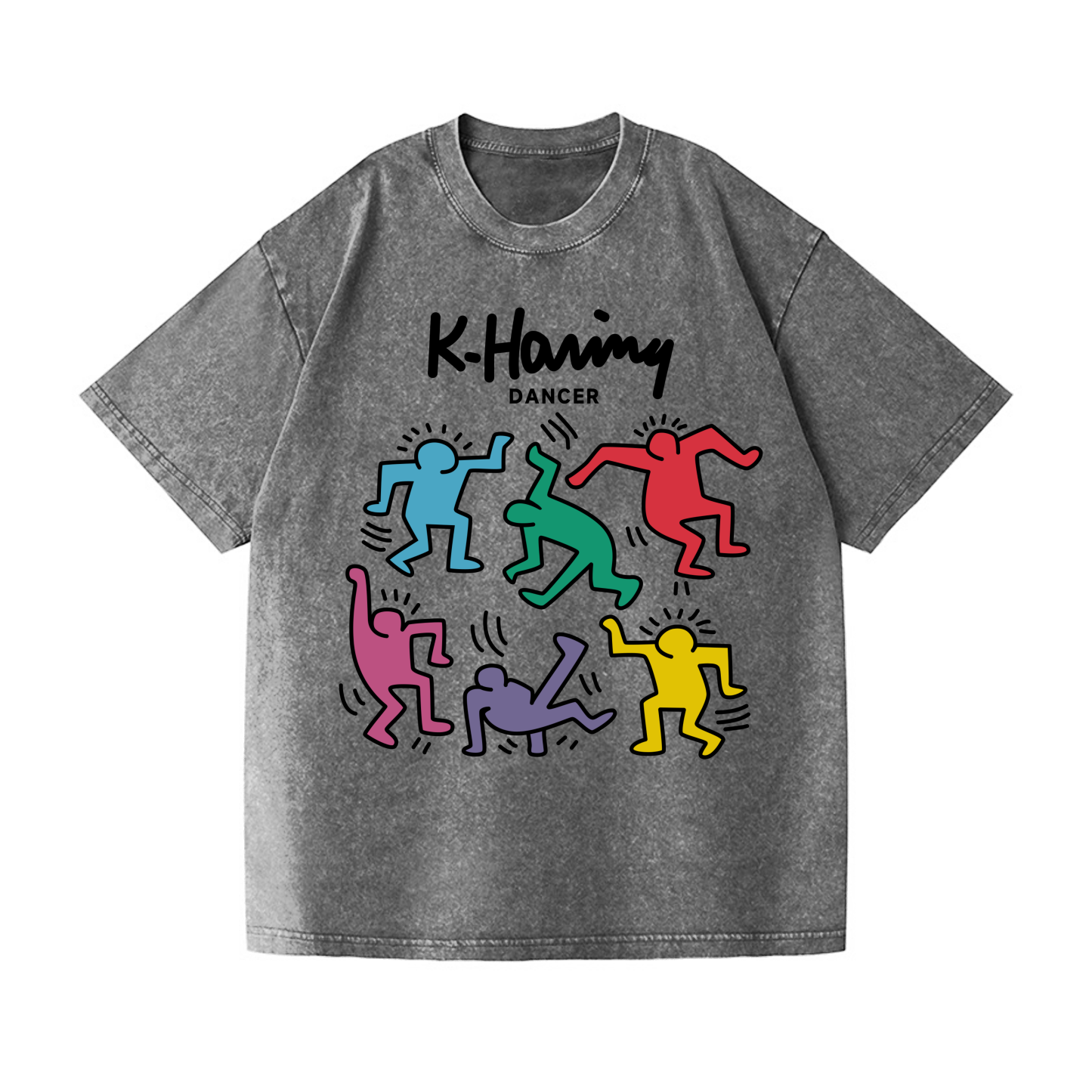 Kaith Haring Dancer Vintage Wash Japanese Design T-Shirt