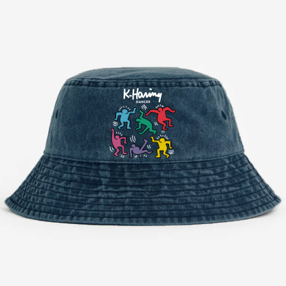 Keith Haring Dancer Vintage 100% Cotton Bucket Hat