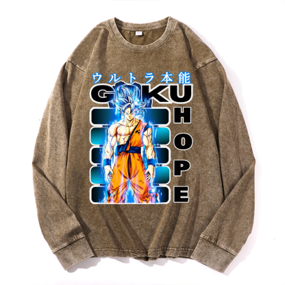 DB Goku Son Vintage Cotton Wash Long-sleeve T-shirt