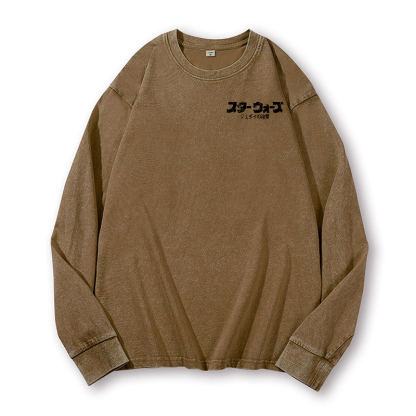 Star Wars Storm Trooper Vintage Washed Cotton Back Art Long-sleeve T-shirt