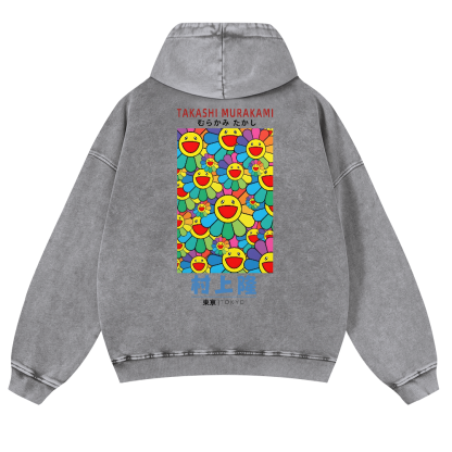 TM Sunflower Vintage Washed Cotton Back Art Hoodie