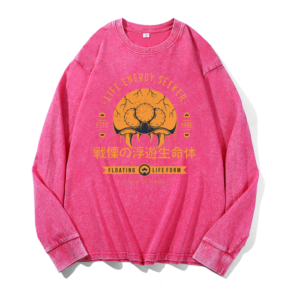 Metroid Vintage Cotton Wash Crewneck Sweatshirt