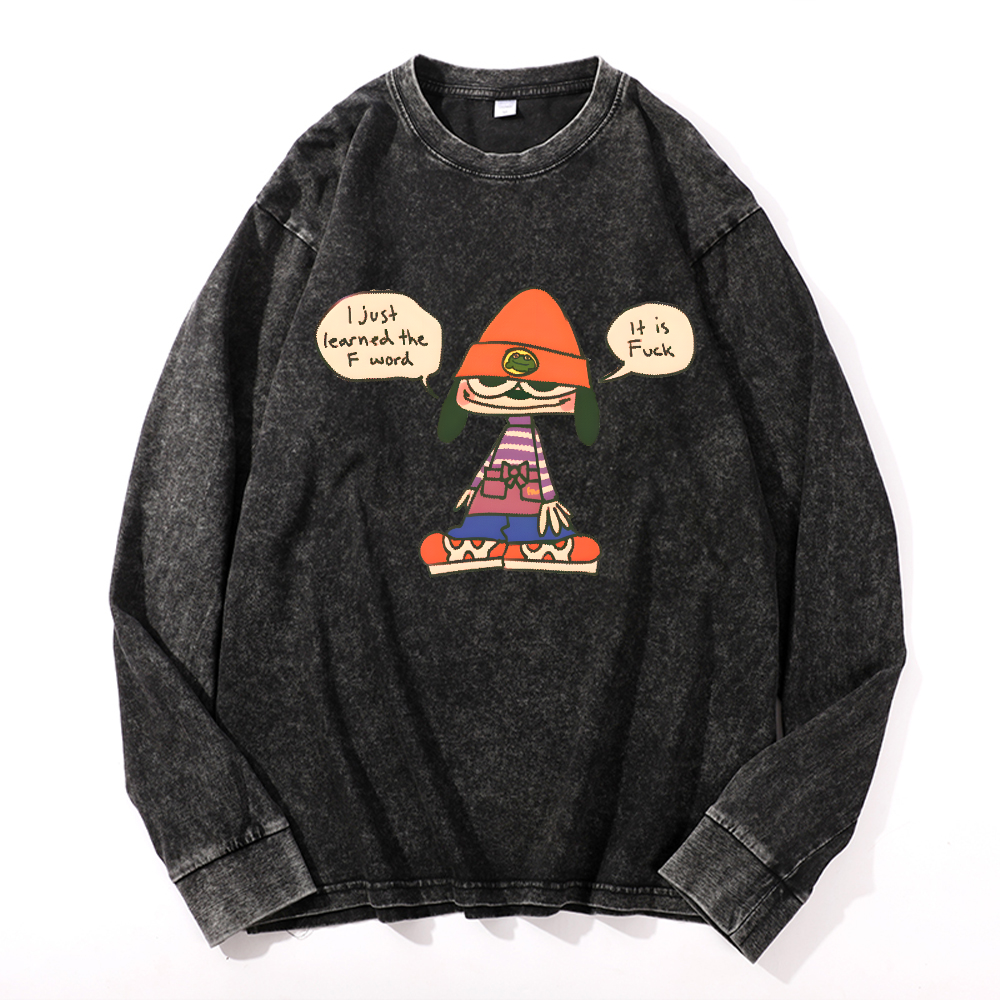 PaRappa the Rapper Vintage Cotton Wash Long-sleeve T-shirt