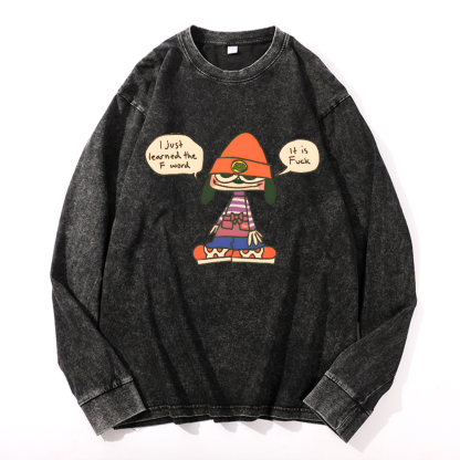 PaRappa the Rapper Vintage Cotton Wash Long-sleeve T-shirt