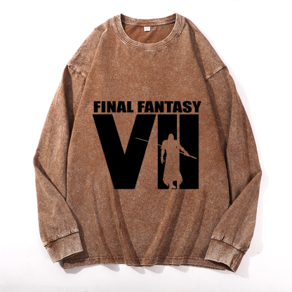 Final Fantasy Vintage Cotton Wash Crewneck Sweatshirt
