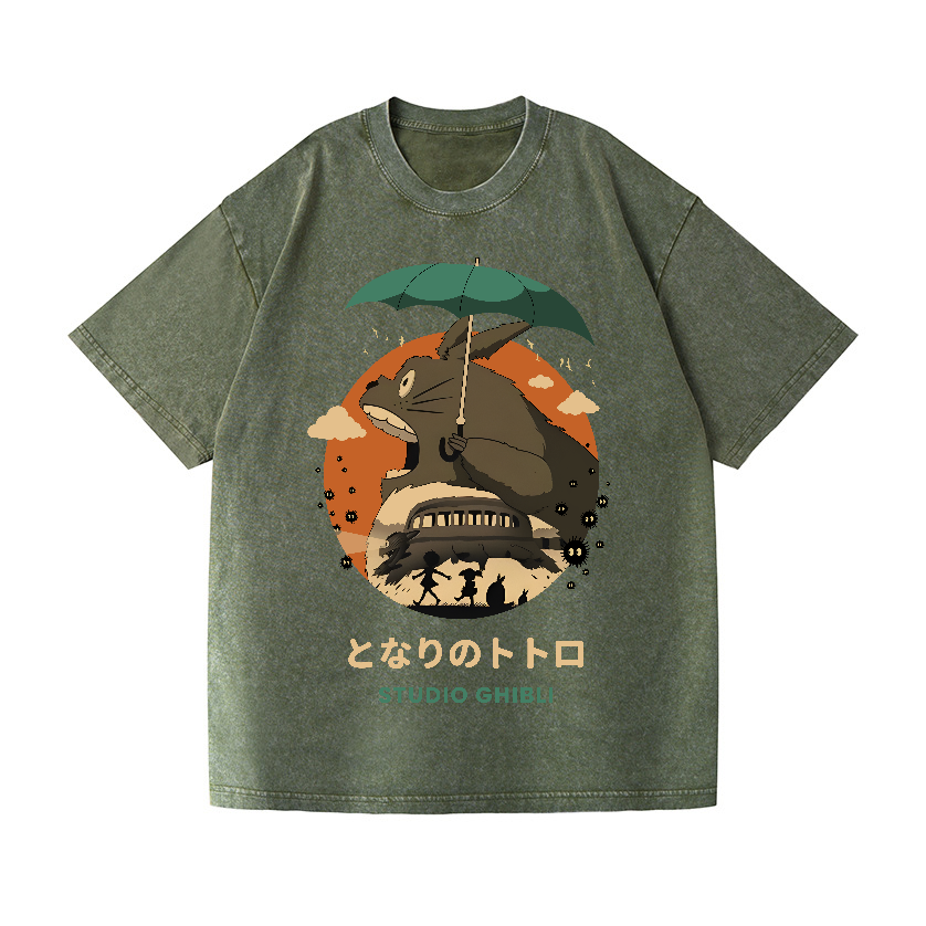 Ghibli Totoro Anime Vintage Wash Japanese Design T-Shirt