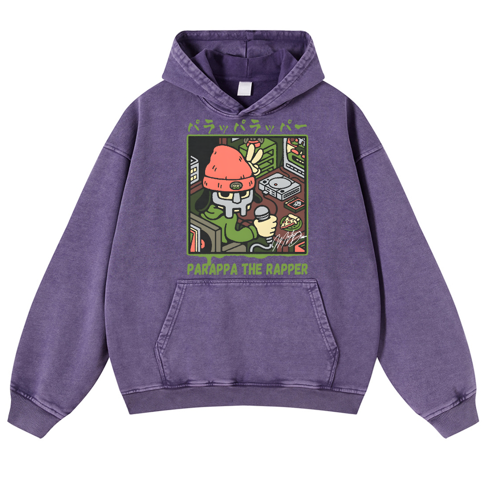 PaRappa the Rapper Vintage Washed Thick Cotton Hoodie