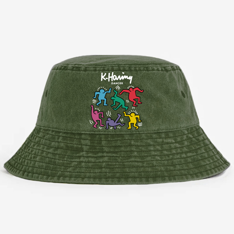 Keith Haring Dancer Vintage 100% Cotton Bucket Hat