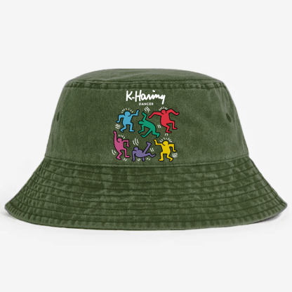 Keith Haring Dancer Vintage 100% Cotton Bucket Hat