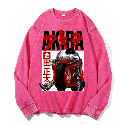 Akira Vintage Cotton Wash Crewneck Sweatshirt