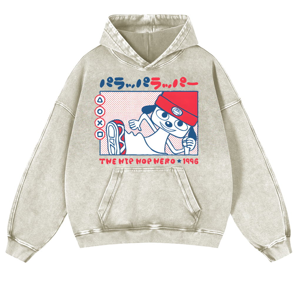 PaRappa the Rapper Vintage Washed Thick Cotton Hoodie