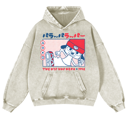 PaRappa the Rapper Vintage Washed Thick Cotton Hoodie