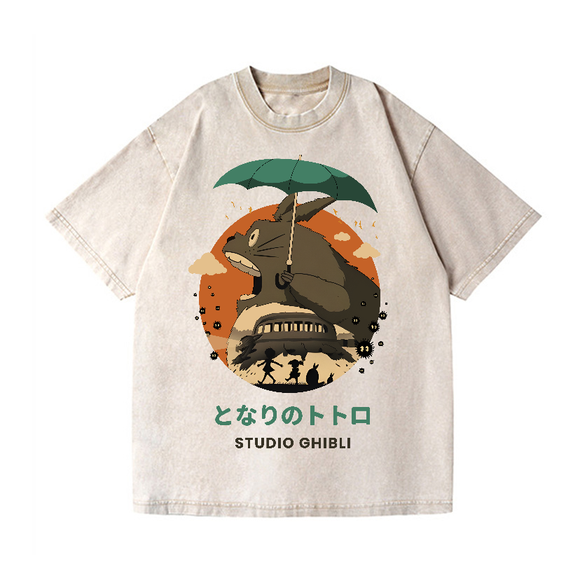 Ghibli Totoro Anime Vintage Wash Japanese Design T-Shirt