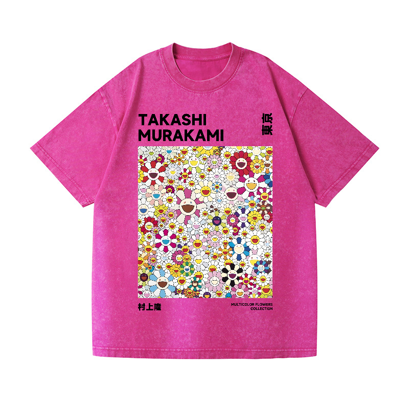 Takashi Murakami Flower Vintage Wash Japanese Design T-Shirt