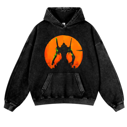 Evangelion Vintage Washed Thick Cotton Hoodie