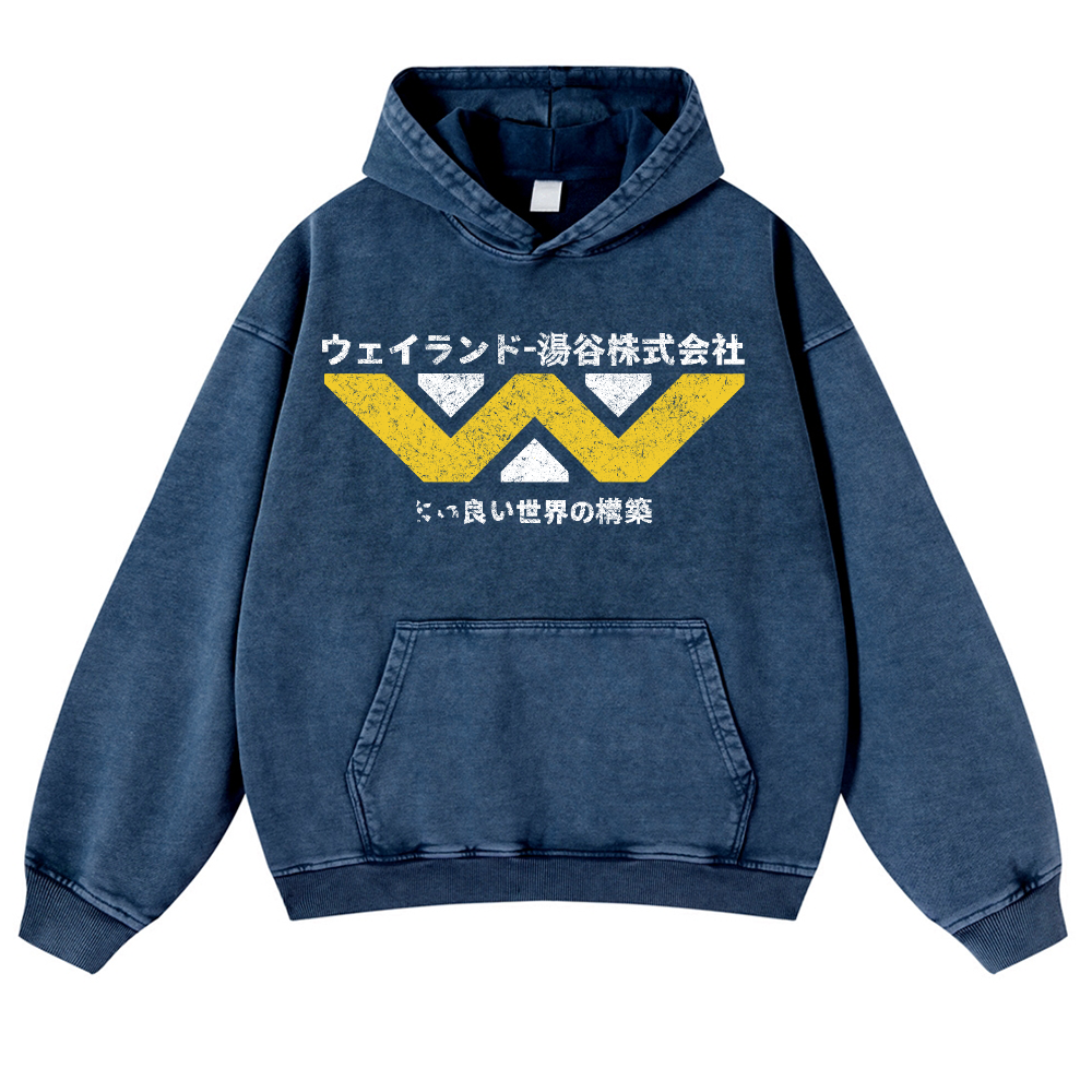 Alien Weyland Yutani Vintage Washed Thick Cotton Hoodie