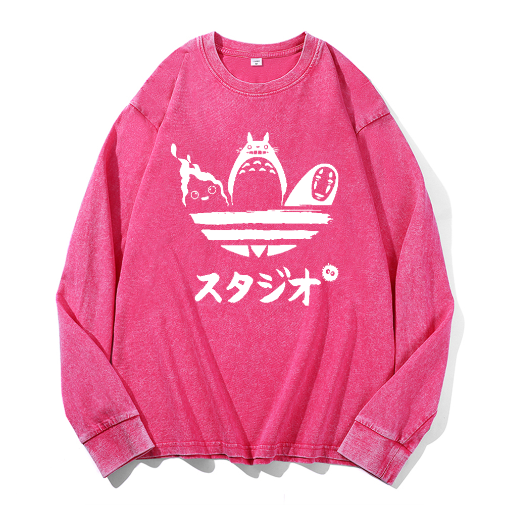 Ghibli Vintage Cotton Wash Crewneck Sweatshirt