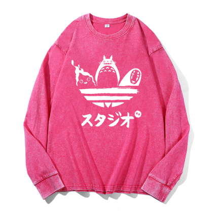 Ghibli Vintage Cotton Wash Crewneck Sweatshirt
