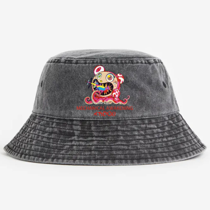 TM Sunflower Octopus Tokyo Japan Vintage 100% Cotton Bucket Hat