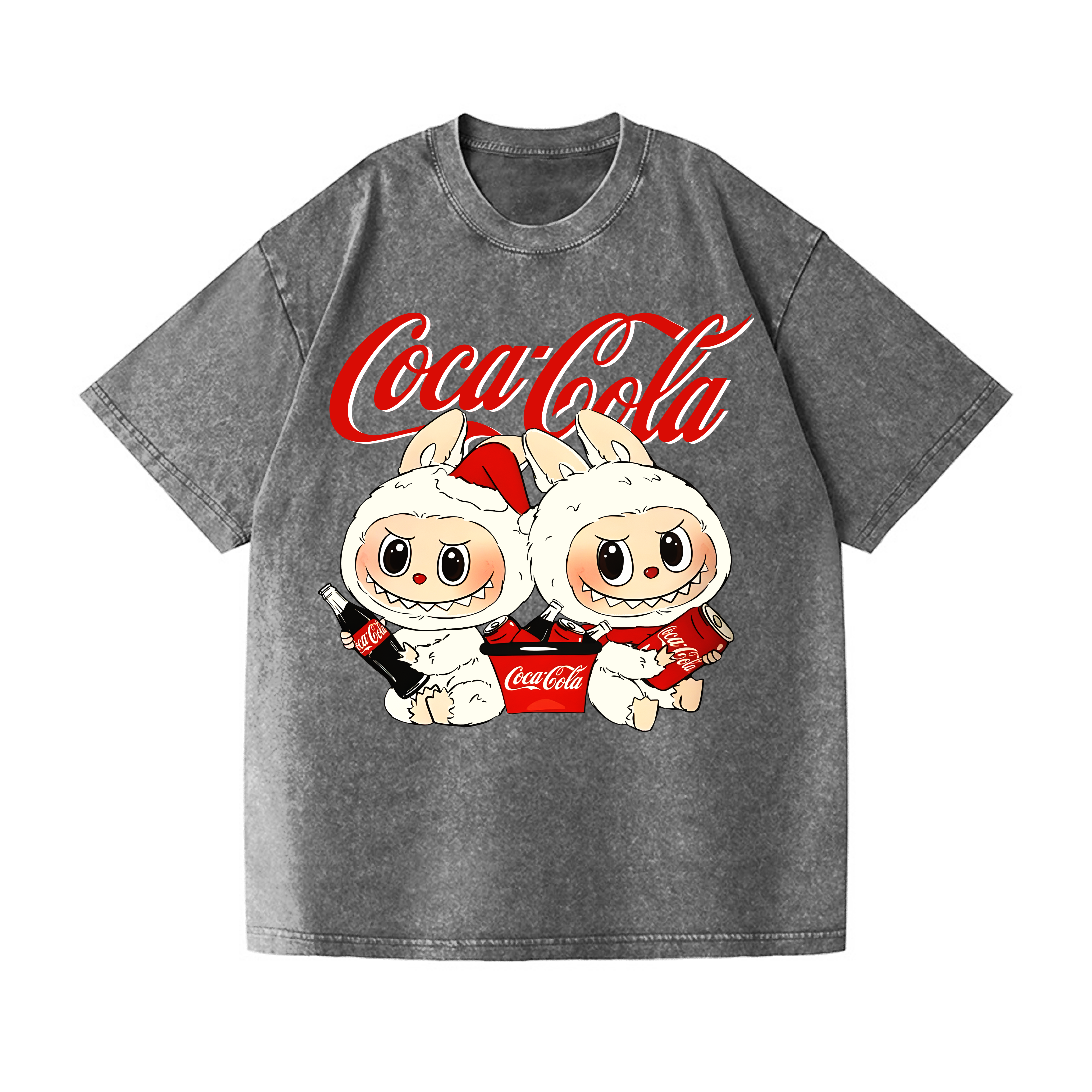 Coca Cola Labubu Vintage Wash Japanese Design T-Shirt