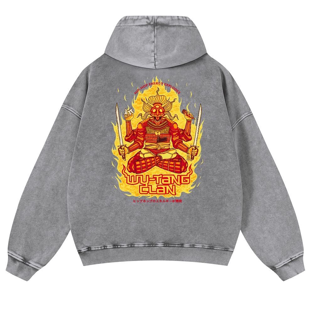 Wu Tang Clan Vintage Washed Cotton Back Art Hoodie